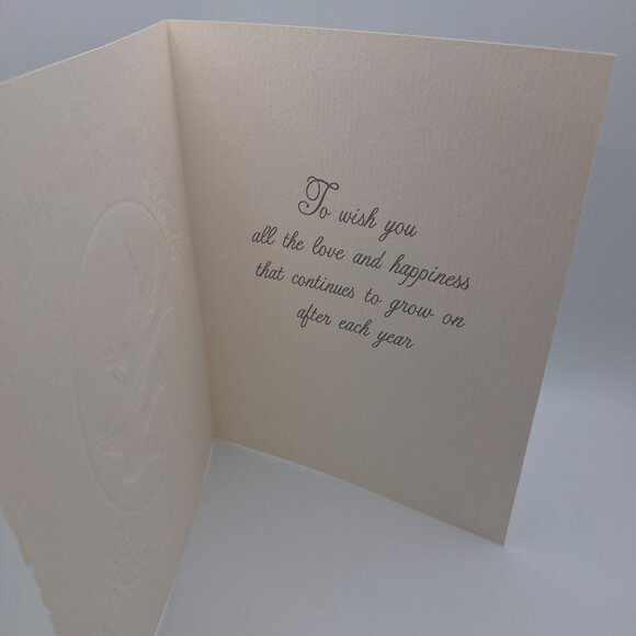 Vintage Anniversary Greeting Cards Elegant Embossed Designs Doves Best Wishes - Picture 5 of 12